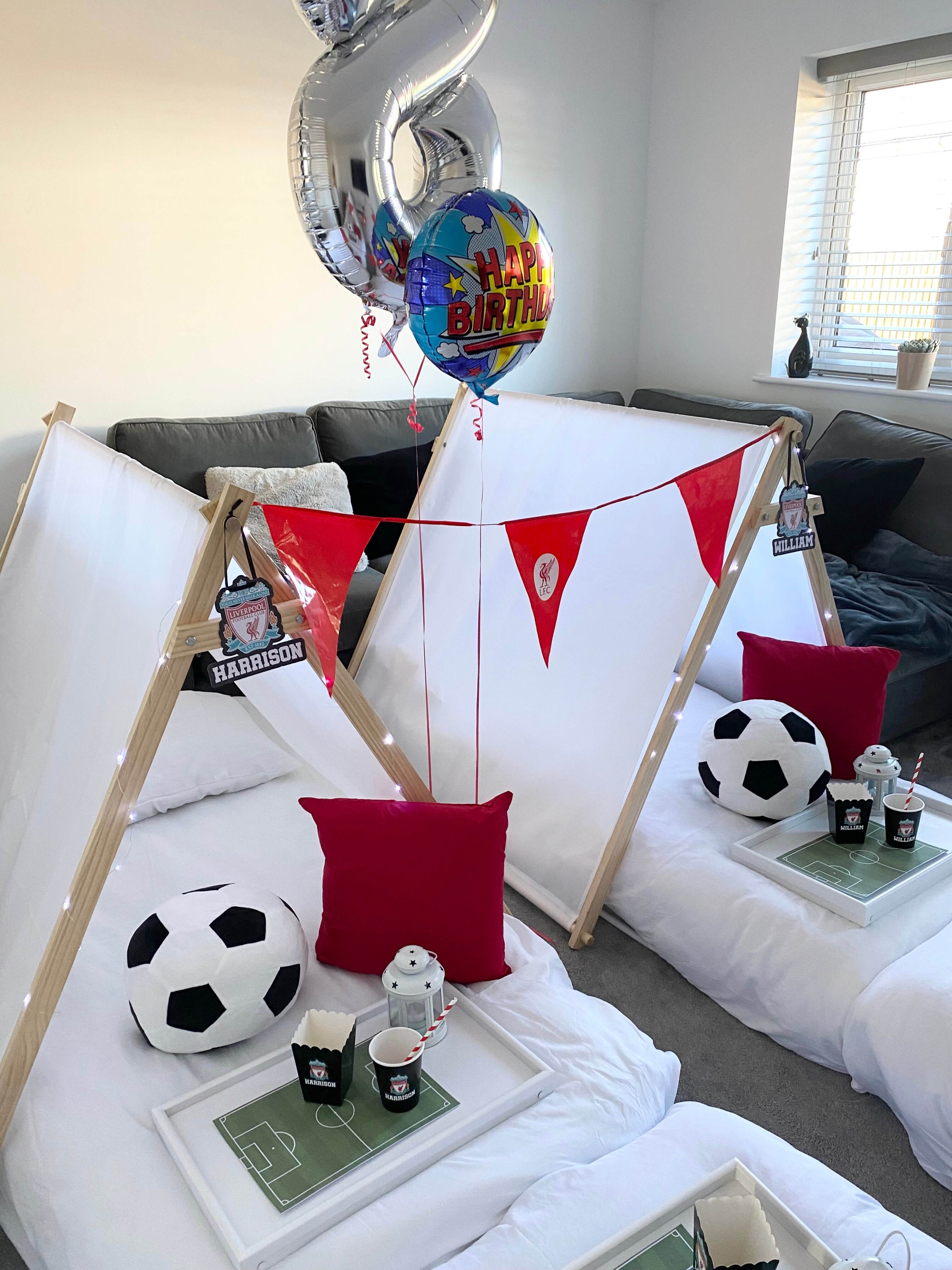 Football sleepover tent teepees per tent hire It s Your Parties Events